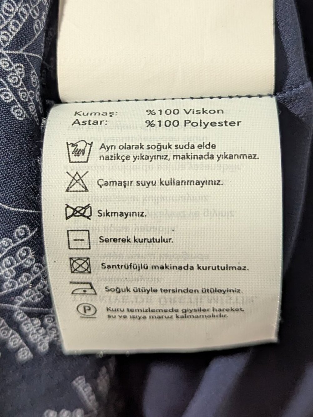Yargici Blue Leaf Print Pocket Dress Medium 40 M - Picture 5 of 9